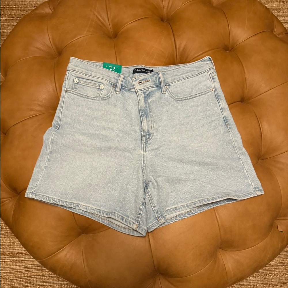 Calvin Klein Blue Jean Shorts High-Waisted Cut-Off